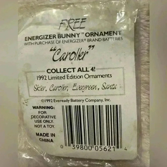 Vintage set of 4 Energizer Bunny Christmas Ornaments in Original Packaging - Picture 10 of 10
